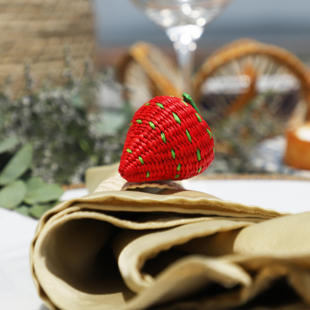 Strawberry deals napkin rings