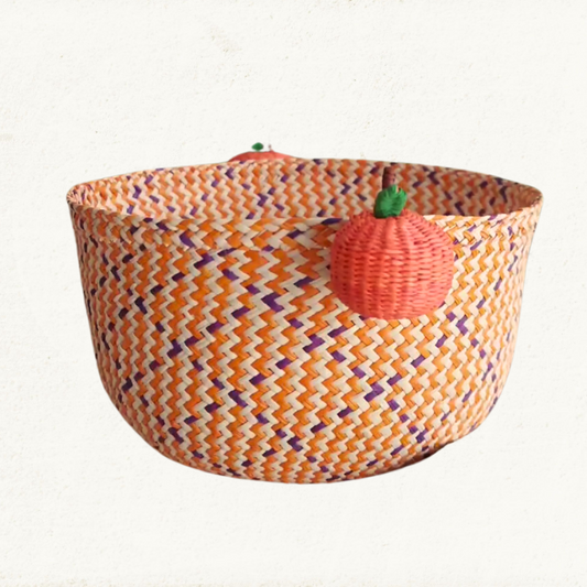 Pumpkin Basket - Handmade Iraca Palm - Home Decor