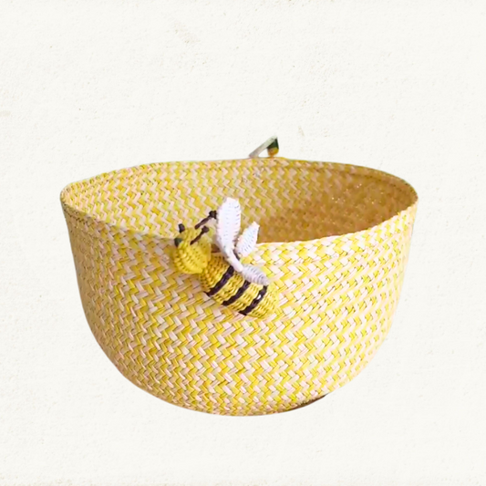 Bee Basket - Made of Iraca Palm - Home Decor