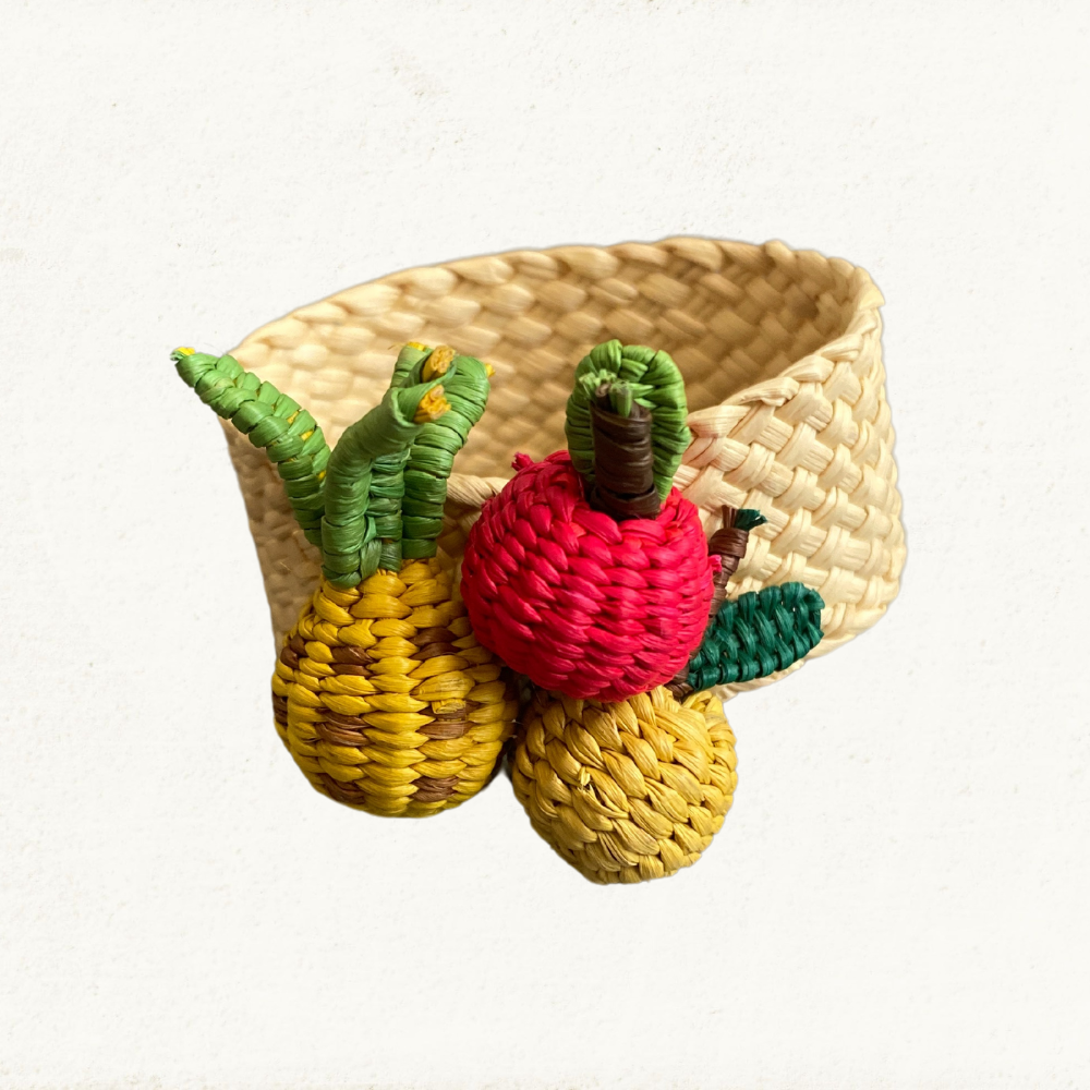 3 Little Fruits Napkin Ring - Made of Iraca Palm