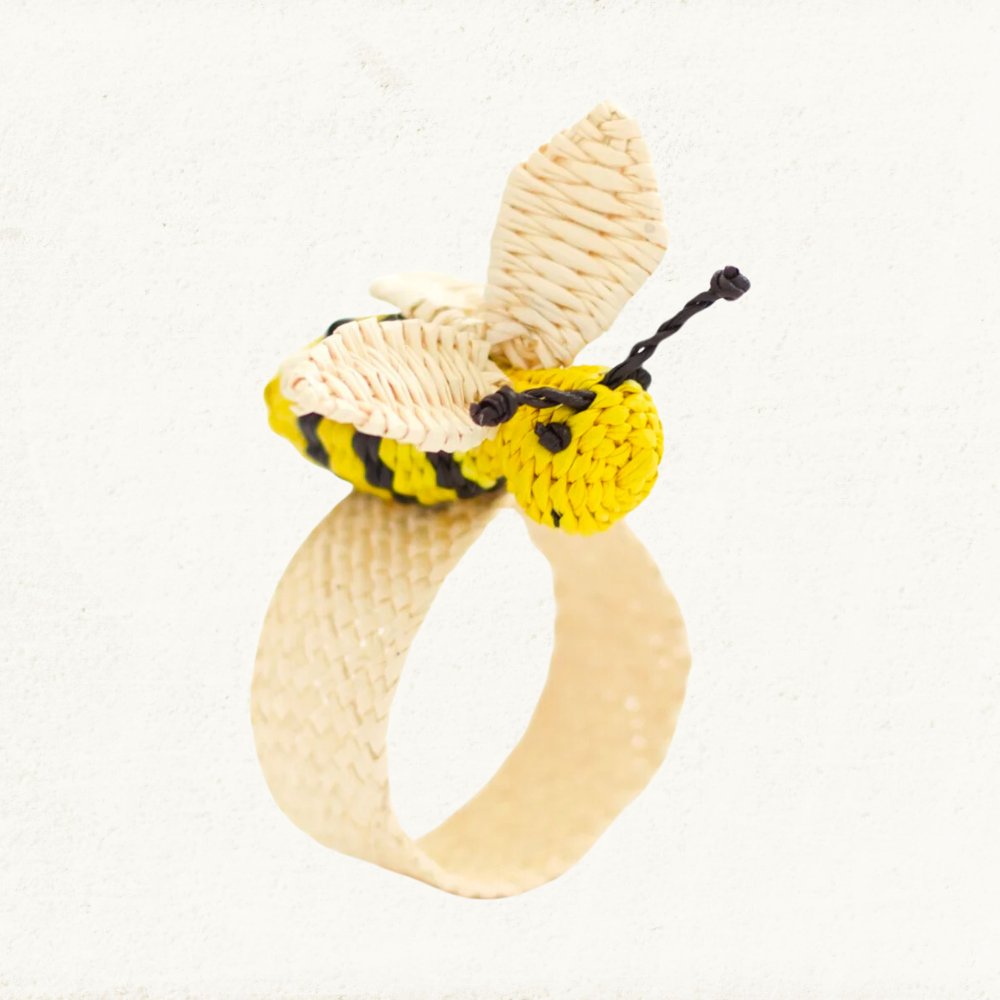 Bee Napkin Ring - Made of Iraca Palm