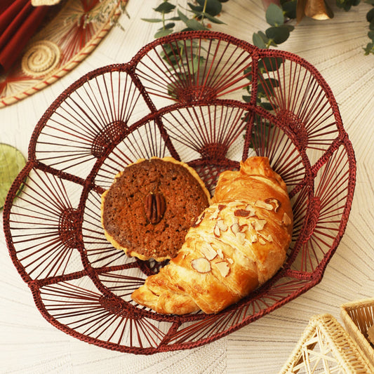 Red Bowl - Made of Iraca Palm / Straw - Home Decor